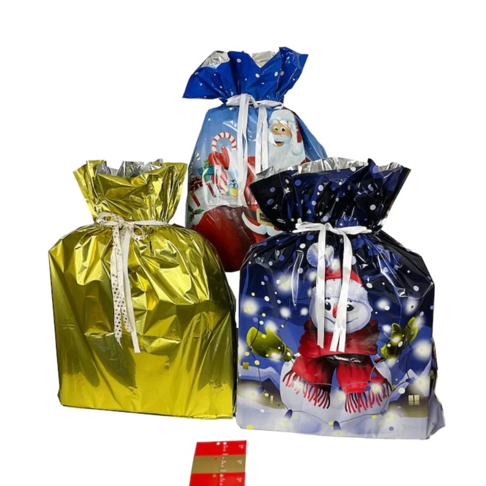 Festive Gift Bags Set - Gold, Blue, Red - Picture 2 of 4